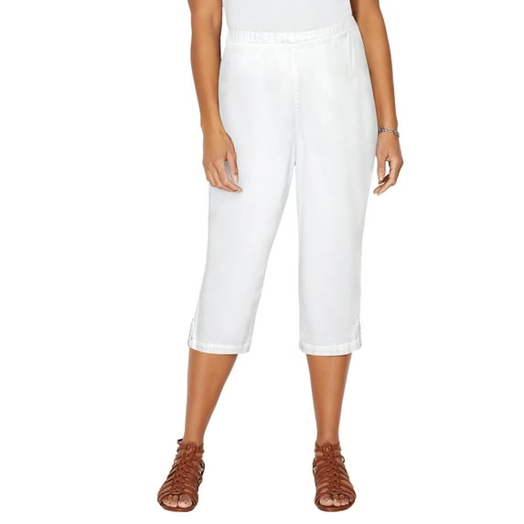 Catherines Women's Plus Size Everyday Capri With Sparkle Hem