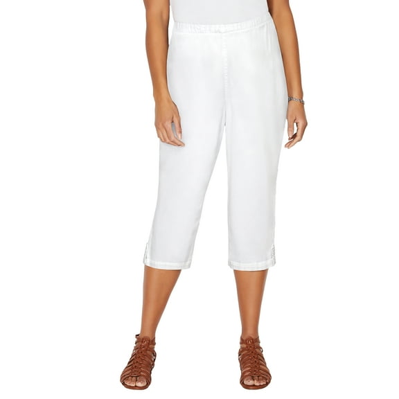 Catherines Women's Plus Size Everyday Capri With Sparkle Hem