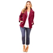Catherines Womens Plus Size Faux Leather Moto Jacket