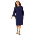thumbnail image 1 of Catherines Women's Plus Size Faux Pearl Trim Ruffle Sleeve Shift Dress, 1 of 4