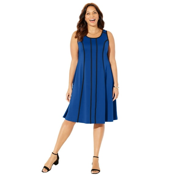 Catherines Women's Plus Size Fit & Flare Sleeveless Dress