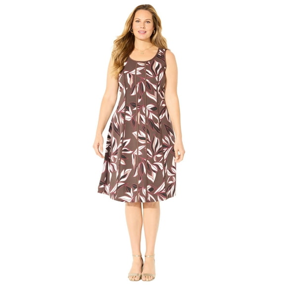 Catherines Women's Plus Size Fit & Flare Sleeveless Dress
