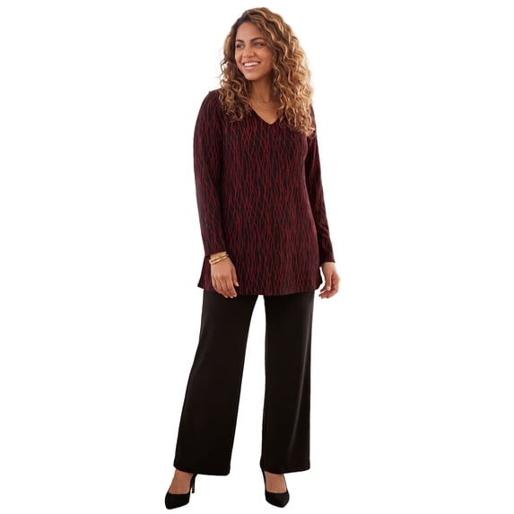Catherines Women's Plus Size Flocked Mesh Tunic