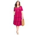 thumbnail image 1 of Catherines Women's Plus Size Gauze Crochet Tiered Dress, 1 of 2