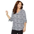 thumbnail image 1 of Catherines Women's Plus Size Georgette Button Down Tie Sleeve Cafe Blouse, 1 of 6