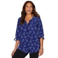 thumbnail image 1 of Catherines Georgette Buttonfront Tie Sleeve Cafe Blouse, 1 of 6