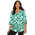 thumbnail image 1 of Catherines Women's Plus Size Georgette Buttonfront Tie Sleeve Cafe Blouse, 1 of 6