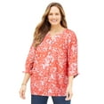 thumbnail image 1 of Catherines Women's Plus Size Georgette Buttonfront Tie Sleeve Cafe Blouse, 1 of 6