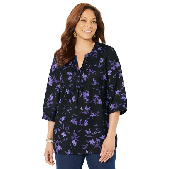 Catherines Women's Plus Size Muse Pintuck Tunic