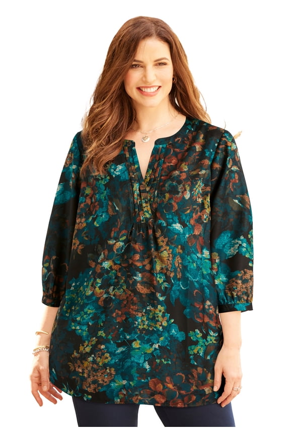 Women's Plus Size Muse Pintuck Tunic