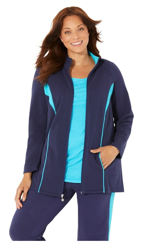 Women's Plus Size Glam French Terry Active Jacket