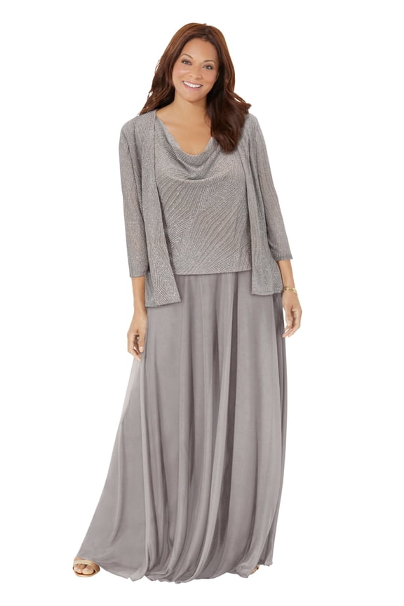 Women's Plus Size Glimmer Jacket Dress