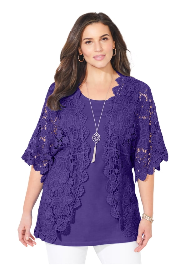 Women's Plus Size Graceful Crochet wrap