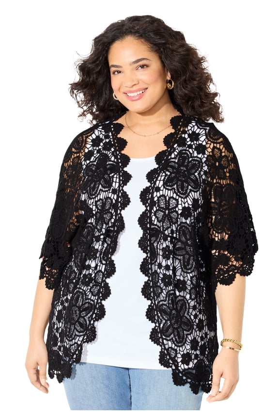 Women's Plus Size Graceful Crochet wrap