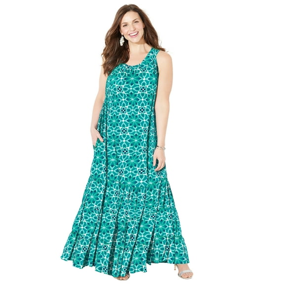 Catherines Women's Plus Size Halter Maxi Dress