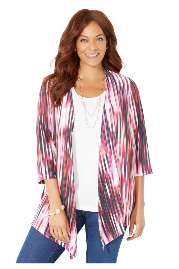 Women's Plus Size Harmony Knit Herringbone Cardigan