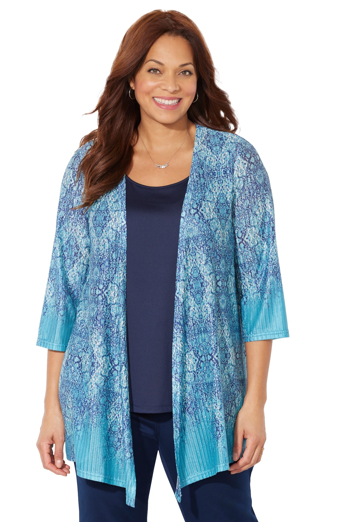 PLUS SIZE Cactus tiled knit cardigan