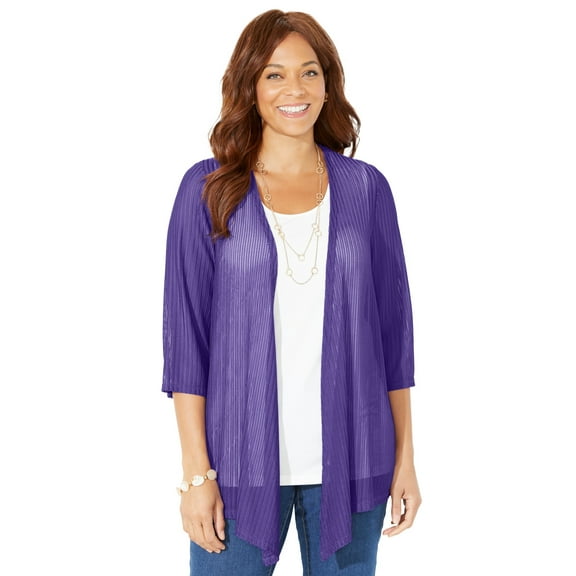 Catherines Women's Plus Size Harmony Knit Herringbone Cardigan