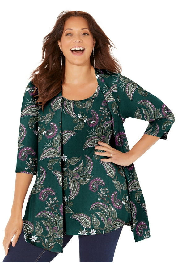 Women's Plus Size Impossibly Soft Cardigan & Tank Duet