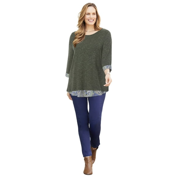 Catherines Women's Plus Size Impossibly Soft Duet Tunic