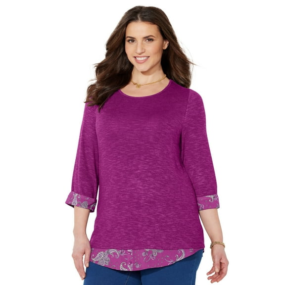 Catherines Women's Plus Size Impossibly Soft Duet Tunic