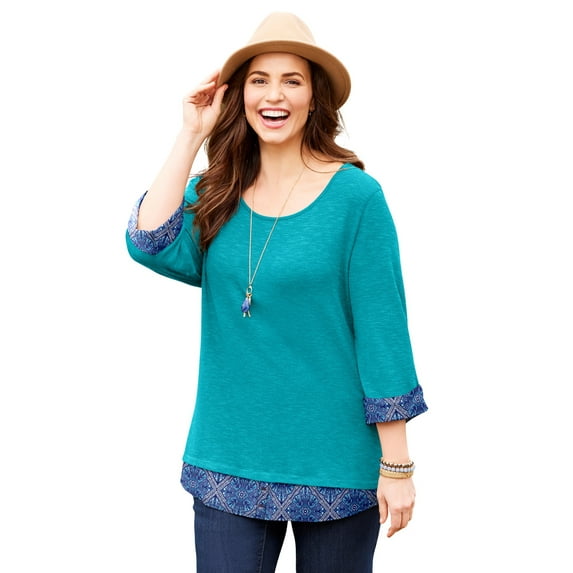 Catherines Women's Plus Size Impossibly Soft Duet Tunic