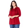 thumbnail image 1 of Catherines Women's Plus Size Impossibly Soft Half-Button Swing Top, 1 of 4