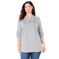 thumbnail image 1 of Catherines Women's Plus Size Impossibly Soft Half-Button Swing Top, 1 of 4
