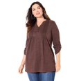 thumbnail image 1 of Catherines Women's Plus Size Impossibly Soft Half-Button Swing Top, 1 of 4