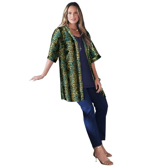 Catherines Women's Plus Size In-Vogue Velvet wrap