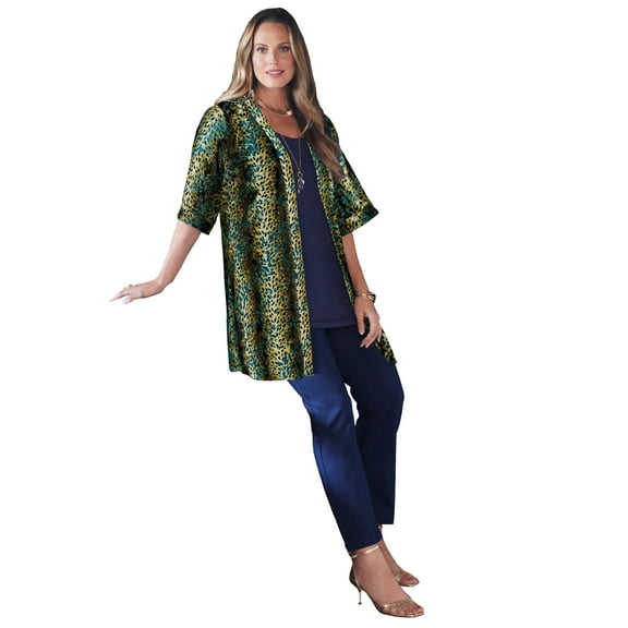 Catherines Women's Plus Size In-Vogue Velvet wrap