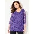 thumbnail image 1 of Catherines Women's Plus Size Jacquard Burnout Top, 1 of 4