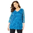 thumbnail image 1 of Catherines Women's Plus Size Jacquard Burnout Top, 1 of 4