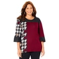 thumbnail image 1 of Catherines Women's Plus Size Jacquard Colorblock Pullover, 1 of 3