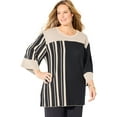thumbnail image 1 of Catherines Women's Plus Size Jacquard Colorblock Pullover, 1 of 4