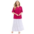 thumbnail image 1 of Catherines Women's Plus Size Knit Gauze Peasant Top, 1 of 2