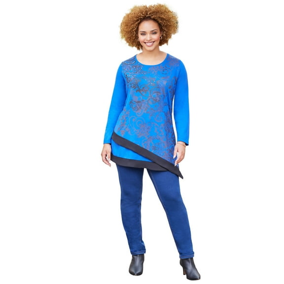 Catherines Women's Plus Size Layered Asymmetrical Tunic
