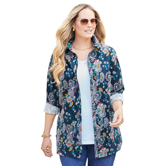 Catherines Women's Plus Size Liz&Me Buttonfront Shirt