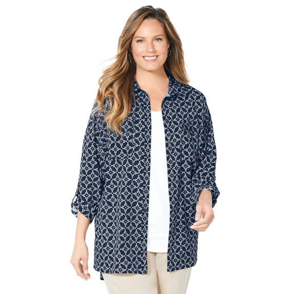 Catherines Women's Plus Size Liz&Me Camp Shirt
