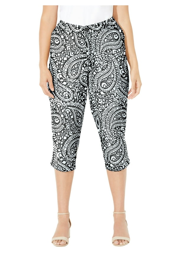 Women's Plus Size Liz&Me Chino Tab Capri