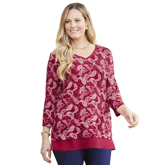 Catherines Women's Plus Size Liz&Me Duet Top