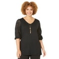 thumbnail image 1 of Catherines Women's Plus Size Liz&Me Eyelet Peasant Top, 1 of 3