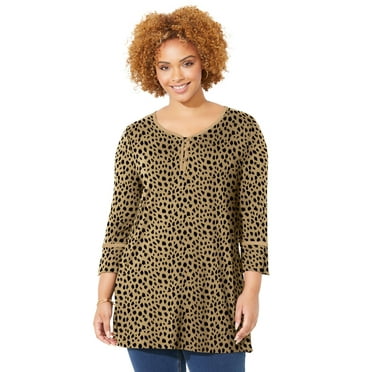Catherines Women's Plus Size Liz&Me Henley Top