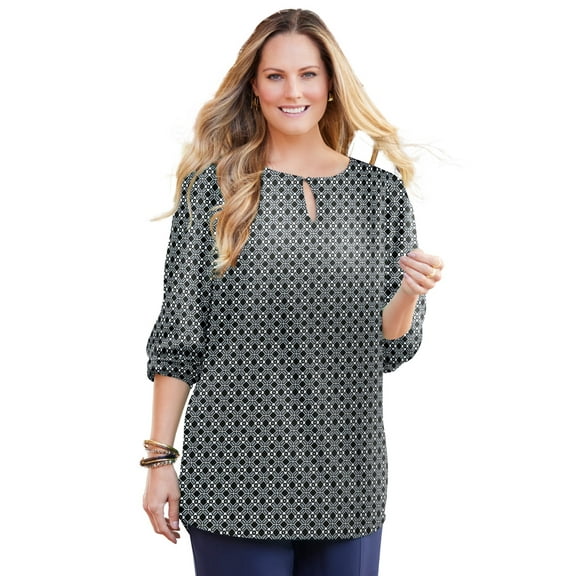Catherines Women's Plus Size Liz&Me Keyhole Top