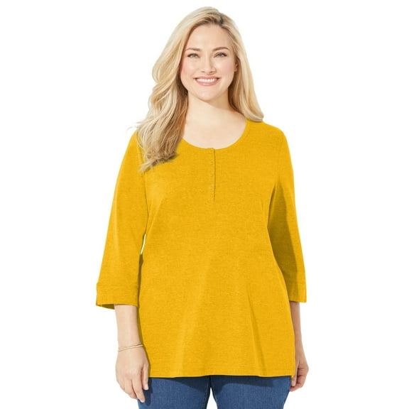 Catherines Women's Plus Size Liz&Me Knit Henley Top