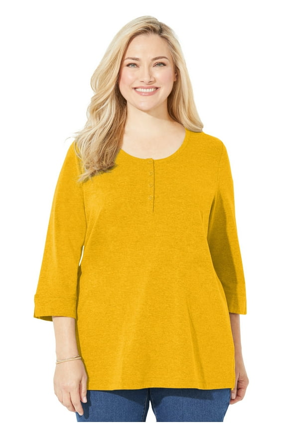 Women's Plus Size Liz&Me Knit Henley Top