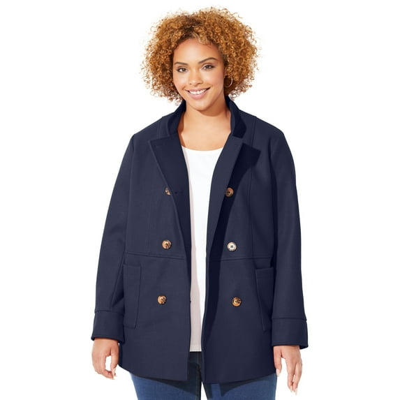 Catherines Women's Plus Size Liz&Me Military Peacoat