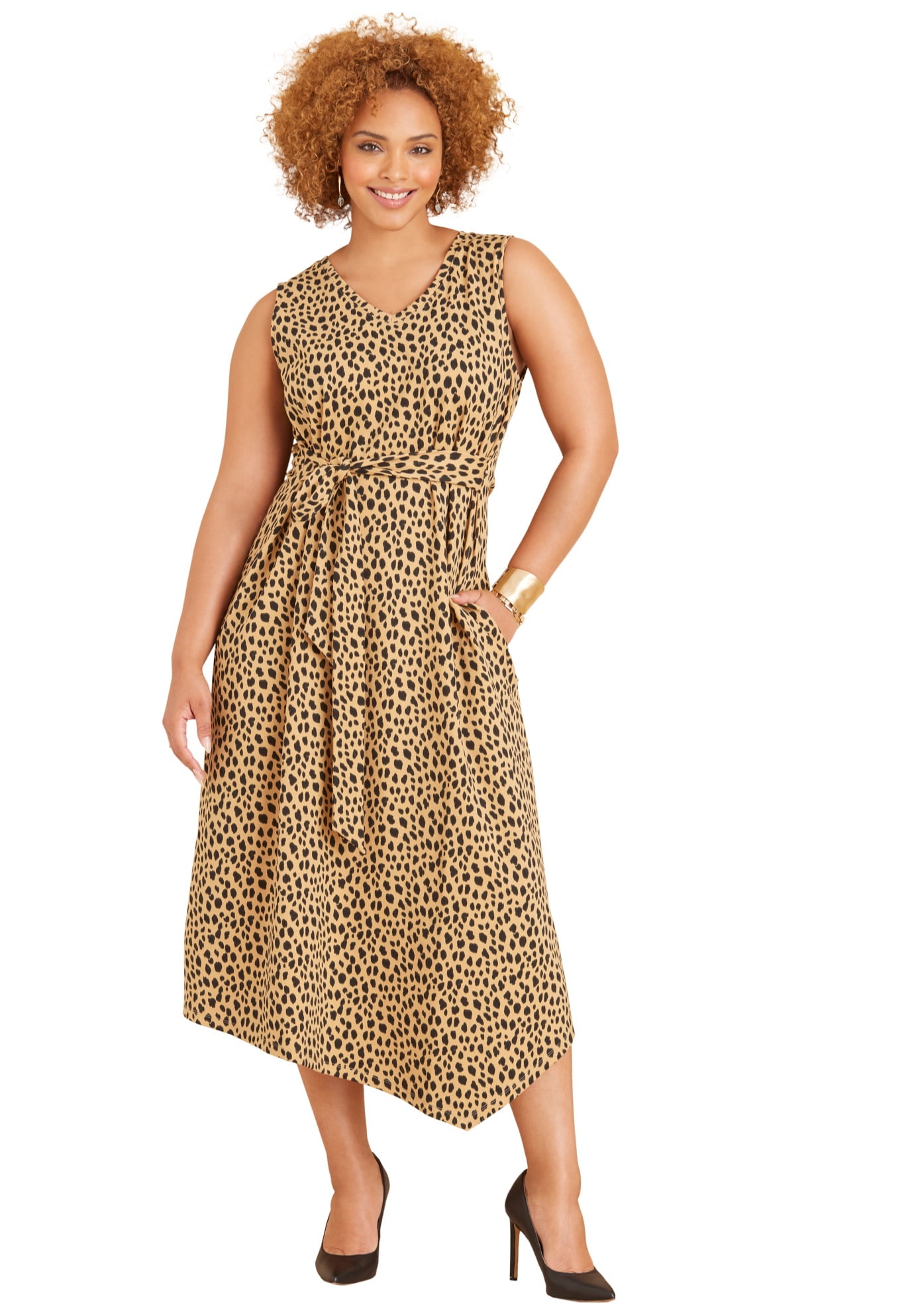 Catherines Women's Plus Size Liz&Me Sleeveless Ponte Knit Dress