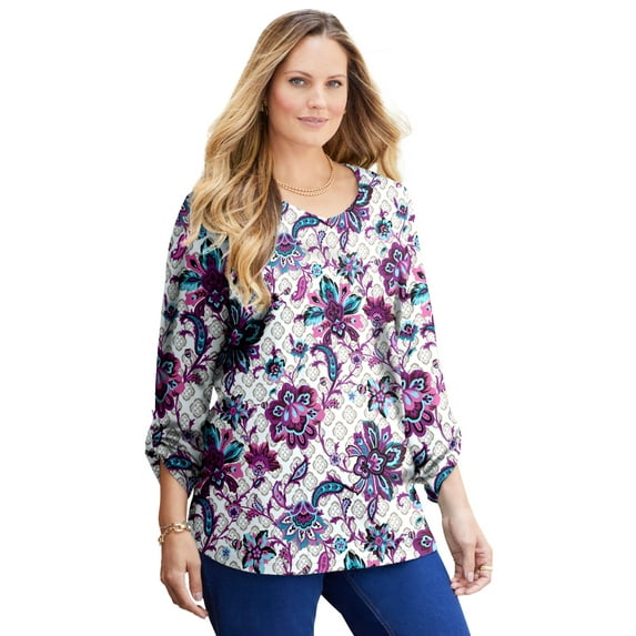 Catherines Women's Plus Size Liz&Me V-Neck Top