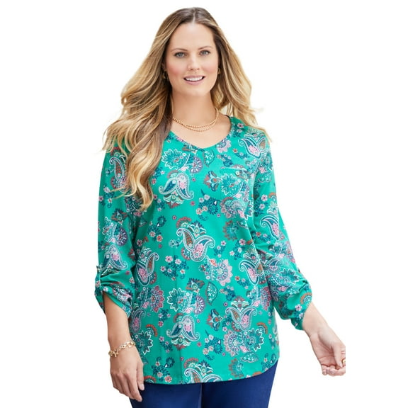 Catherines Women's Plus Size Liz&Me V-Neck Top